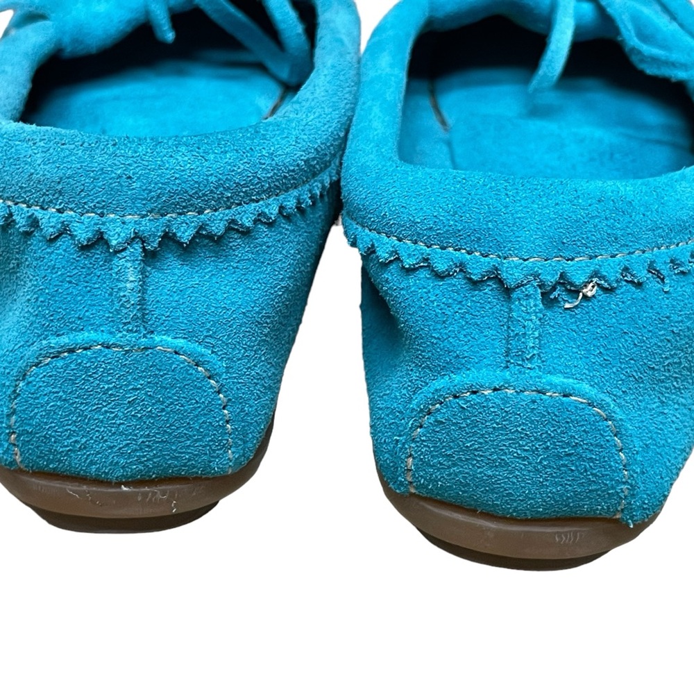 Minnetonka Women's Me To We Maasai Moc Turquoise Suede and Beaded Size 7.5 - Picture 6 of 10
